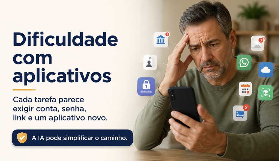 Dificuldade com aplicativos e internet